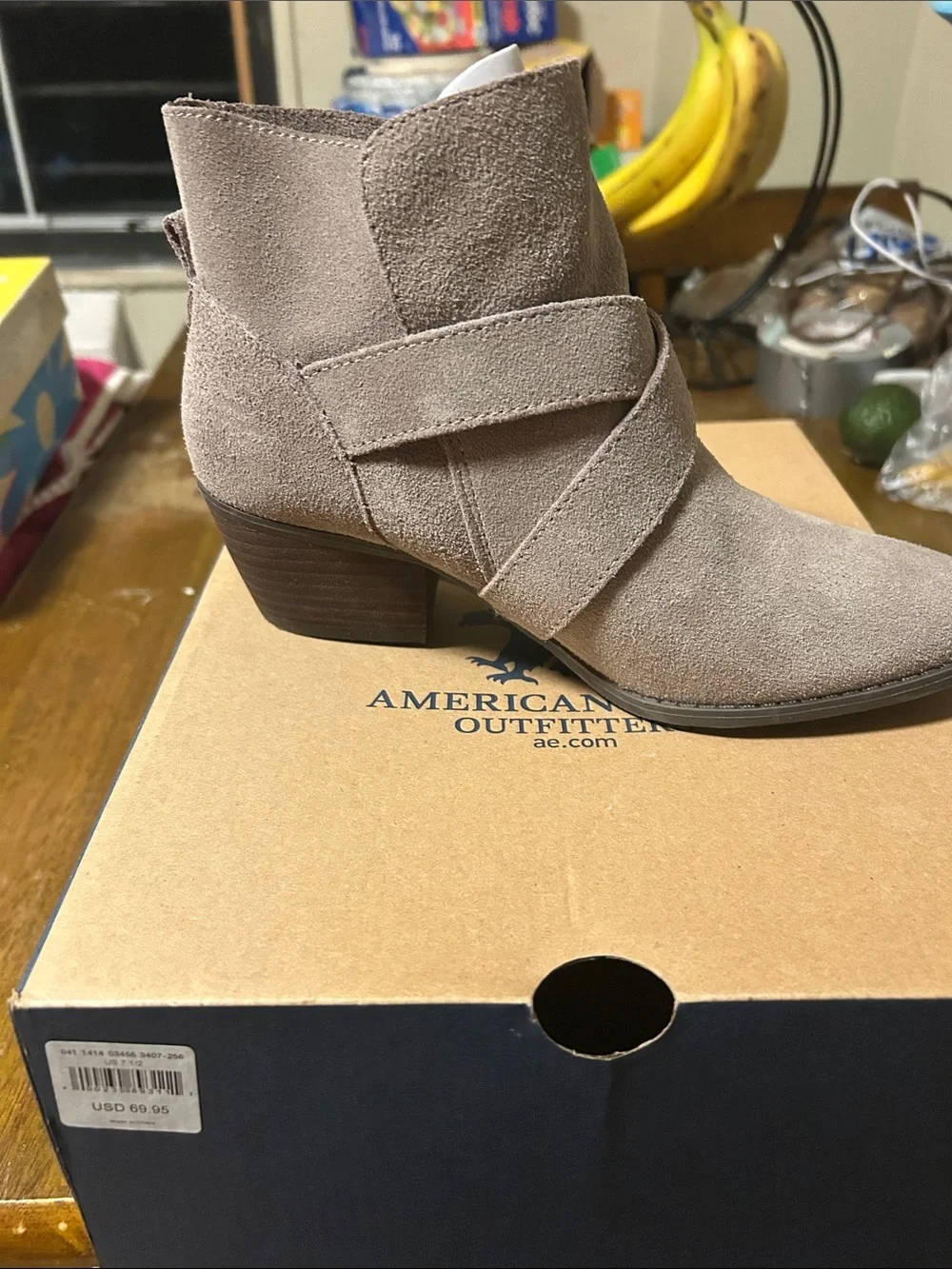 American Eagle Outfitters Taupe Suede Ankle Boot